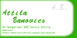 attila banovics business card